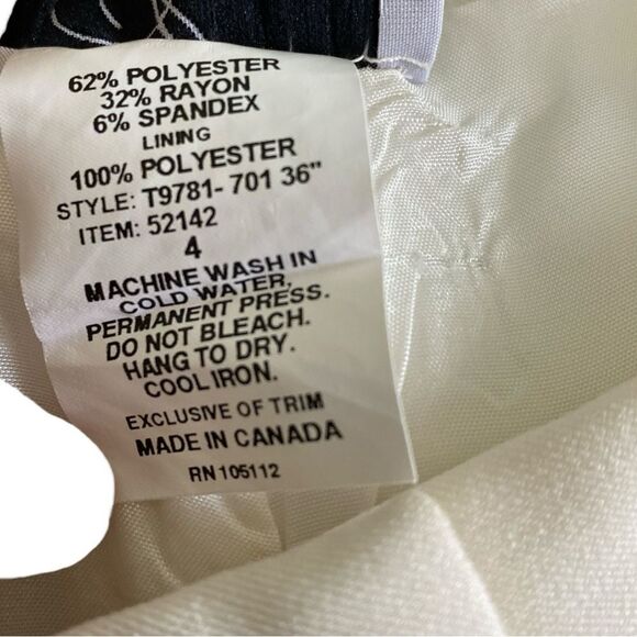 Women's Long Elegant Legs Ivory White Wide-Leg Pants Size 4 - Picture 6 of 7